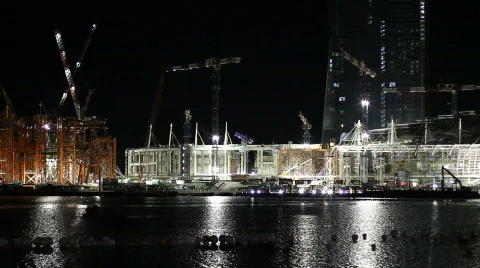 Construction Site at Harbor Stock-Footage 595201