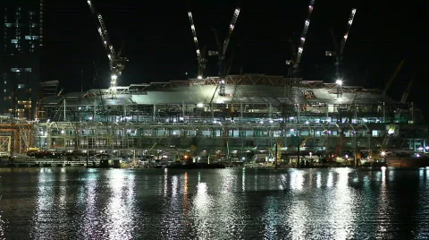 Construction Site at Harbor Stock-Footage 602604