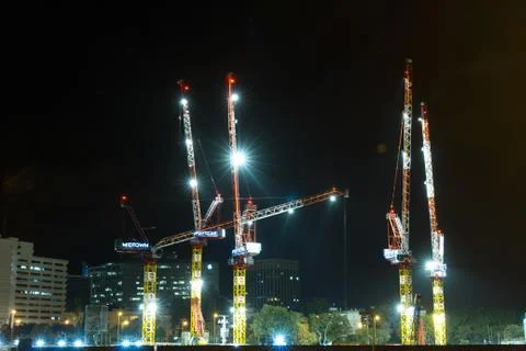 Construction site of high rise building Stock Photos