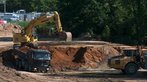 Construction site of a highway - timelapse 3 Stock Footage 40547739