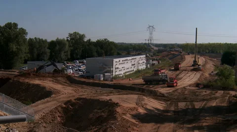 Construction site of a highway - timelapse  Stock Footage 40546915