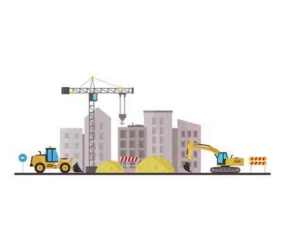 Construction site icon illustrated in vector on white background イラスト素材