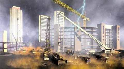 Construction site Stock Illustration