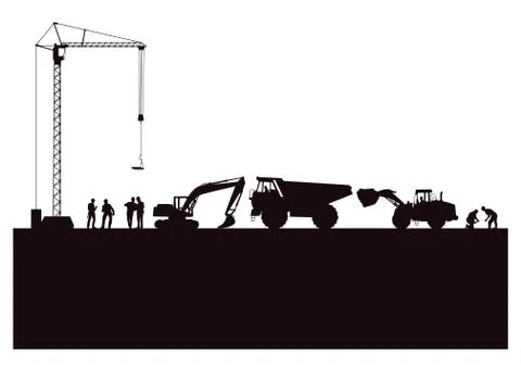 On the construction site Stock Illustration