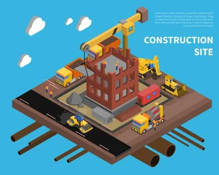 Construction Site Illustration Illustrazione stock
