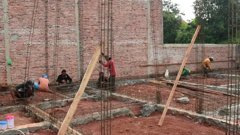 Construction Site, Indonesia Stock Footage