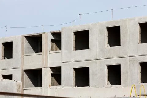 Construction site with the initial stage of construction Stock Photos