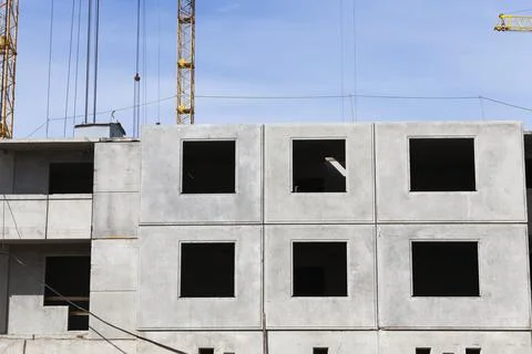 Construction site with the initial stage of construction 스톡 사진