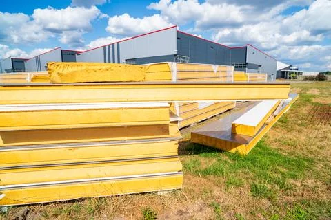 Construction site with insolation material Stock Photos