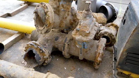 Construction site - installation of district heating lines Stock-Footage 301564899