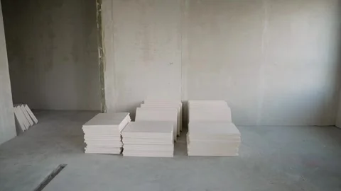 Construction site interior with concrete walls Stock Footage 334448779