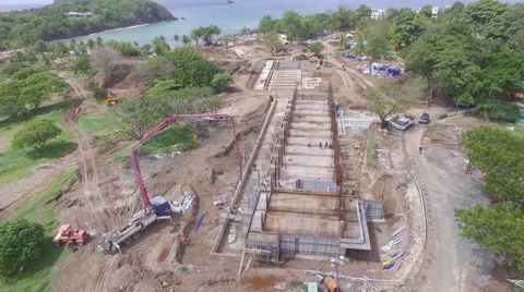 Construction site on island Stock Footage 63427234