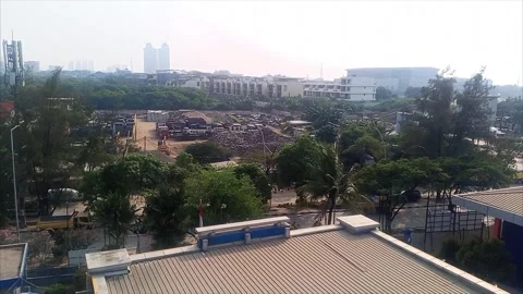 Construction Site Jakarta Urban Development Skyline Indonesia 4k Editorial Stock Footage 336792854