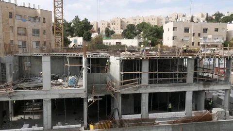 Construction site in Jerusalem. Timelapse. 스톡 동영상 84301948