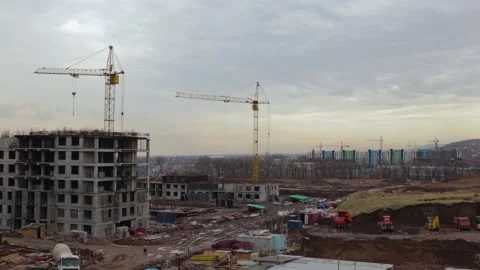 Construction site, Kazakhstan Stock Footage