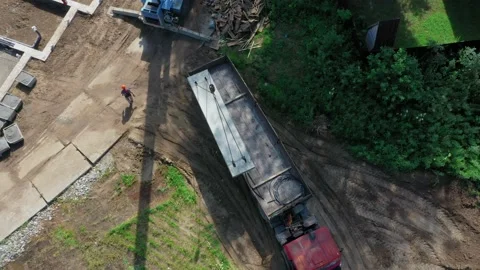 Construction site. Laying of slabs, bricks, concrete mortar. Stock Footage 167590652