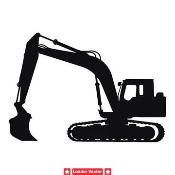 Construction Site Loader Silhouette Collection  Diverse Graphics for Creati.. Stock Illustration
