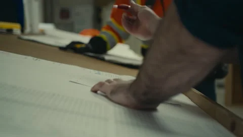 Construction Site: Looking at plans 스톡 동영상 224972944