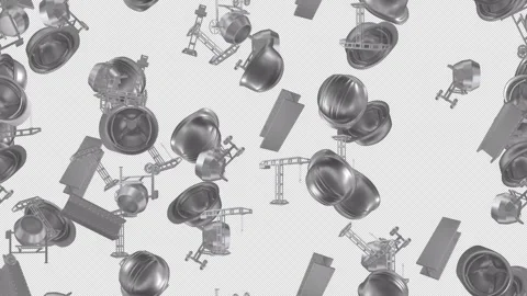 Construction Site loop tile swirling with alpha. This 3d animation with an Stock Footage 273272388