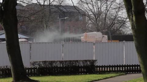Construction Site Machinery At Work Behind Fence - Industrial Urban Scene Stock-Footage 48992073