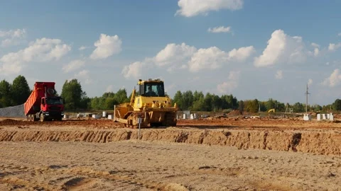 Construction site of meat processing plant 스톡 동영상 163446279