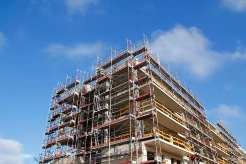 Construction site of modern building Stock Photos