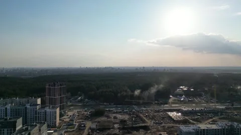 Construction site of the modern district 库存影片 240818444