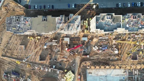 Construction site of the modern district 库存影片 240818483