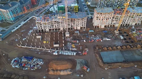 Construction site of the modern district Stockbeeldmateriaal 240818709