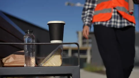 Construction Site Moments Essential Break Time Necessities for Every Worker  Stock Footage 311859809