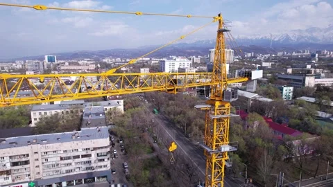 Construction site with mountain views Stock Footage 238079543