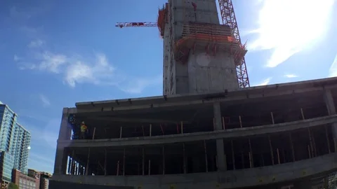 Construction Site Multiple Floors Tilt up Stock Footage 81457441