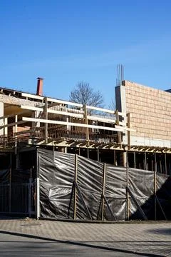 Construction site of a new building under development Foto stock