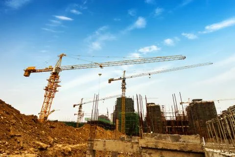 Construction site for new condominiums Stock Photos