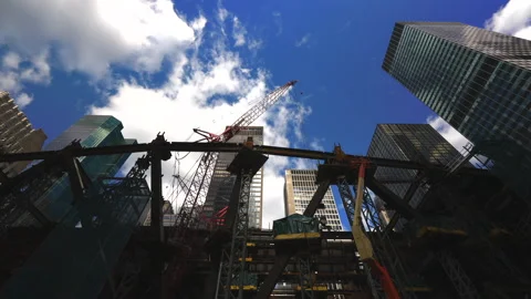The construction site of the new headquarter JP Morgan Chase Building NYC. Stock Footage 162194074