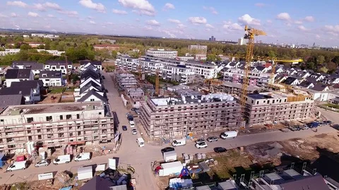 Construction Site - New Housing Area - 2 - backwards Video stock 75359355