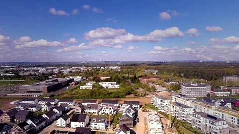 Construction Site - New Housing Area - 3 - backwards Stock Footage 75360652