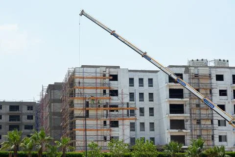 A construction site of a new modern multiple levels building Foto stock
