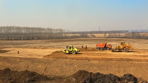 Construction site a new road Stock Footage 122825815