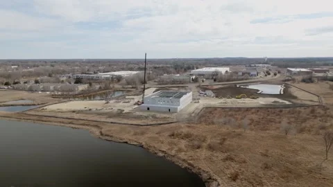 Construction site in new suburban development in the spring. Video stock 266949391