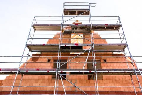 Construction site of a newly built house Stock Photos