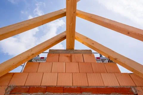 Construction site of a newly built house Stock Photos