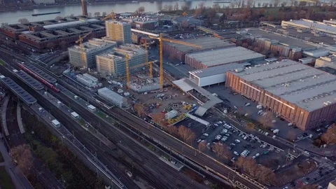 Construction Site Next To Train Station Stock Footage 99308888