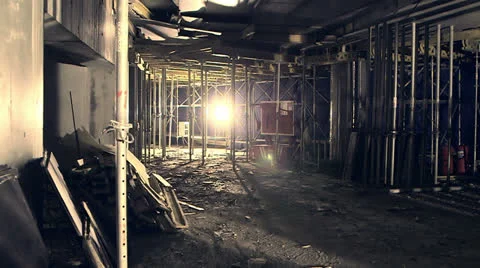 Construction site at night Vídeos de archivo 24801167