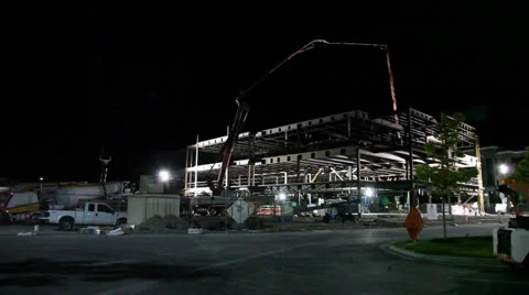 Construction site night Stock Footage 27823388