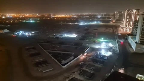 Construction site at night Stock Footage 194527920