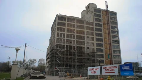 Construction Site at Old Factory Stock Footage 91850490