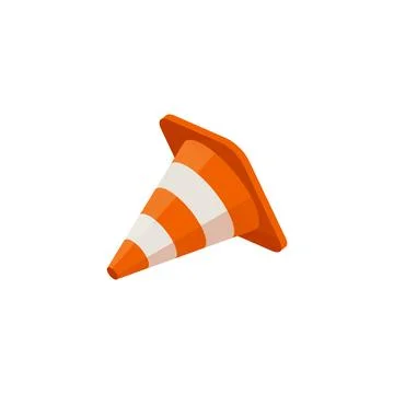 Construction site or traffic warning cone flat vector illustration isolated. Illustrazione stock