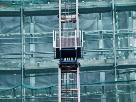 Construction site overview. Industrial construction environment with scaffo.. Fotos de archivo