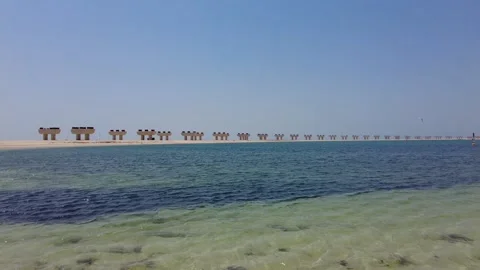 Construction Site of Palm Jebeli Ali Seascape, Dubai, UAE 動画素材 242894615
